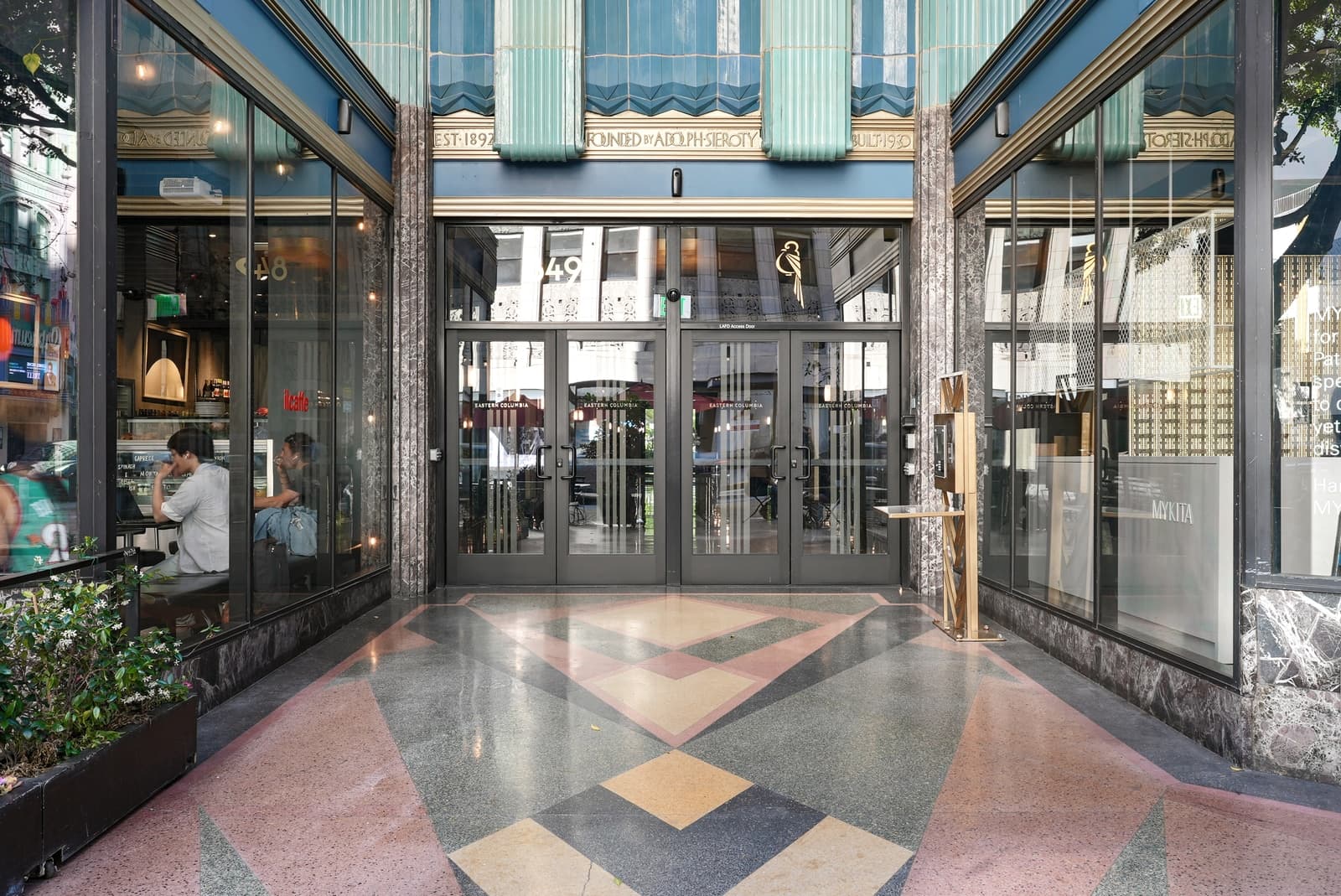 Art Deco terrazzo lobby of the Eastern Columbia Building