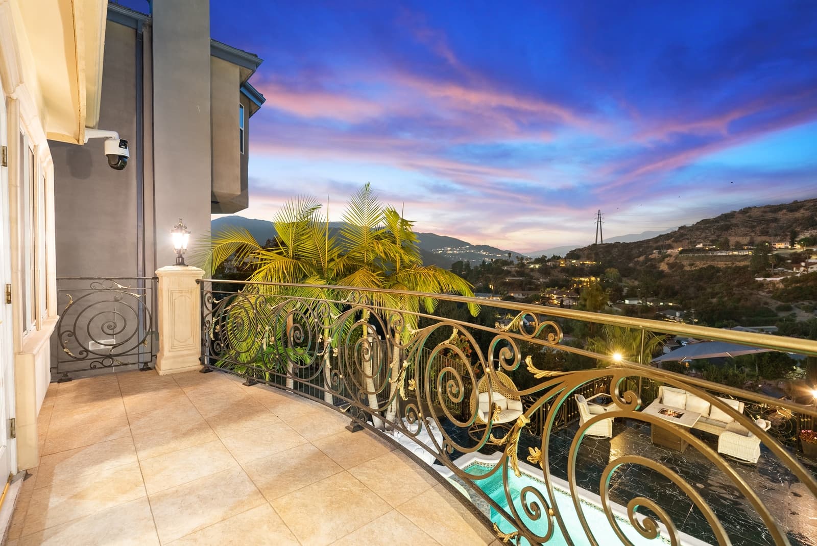 Balcony at twilight looking over the valley, Glendale
